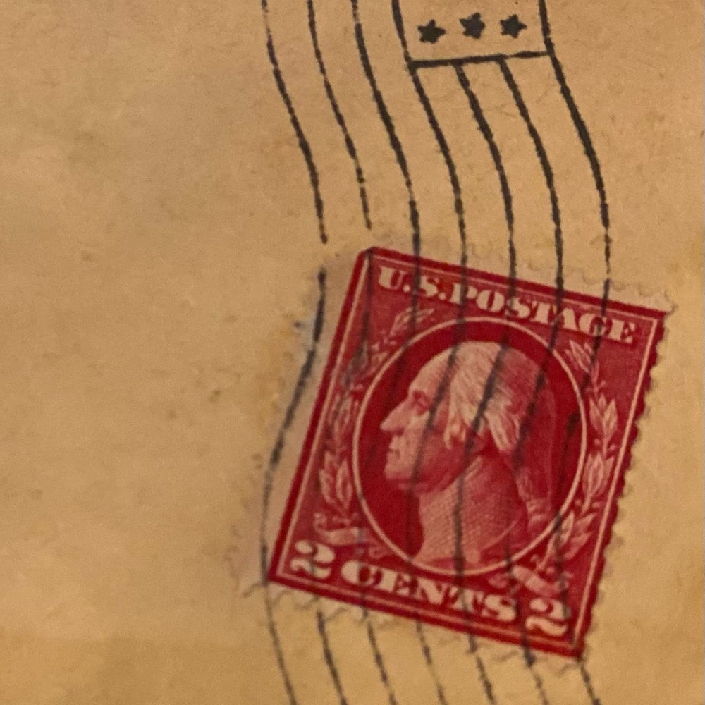 Early 1900s Rare Vintage Red 2 Cent USPS Stamps/Set of 5 Postmarked 1911-1917
